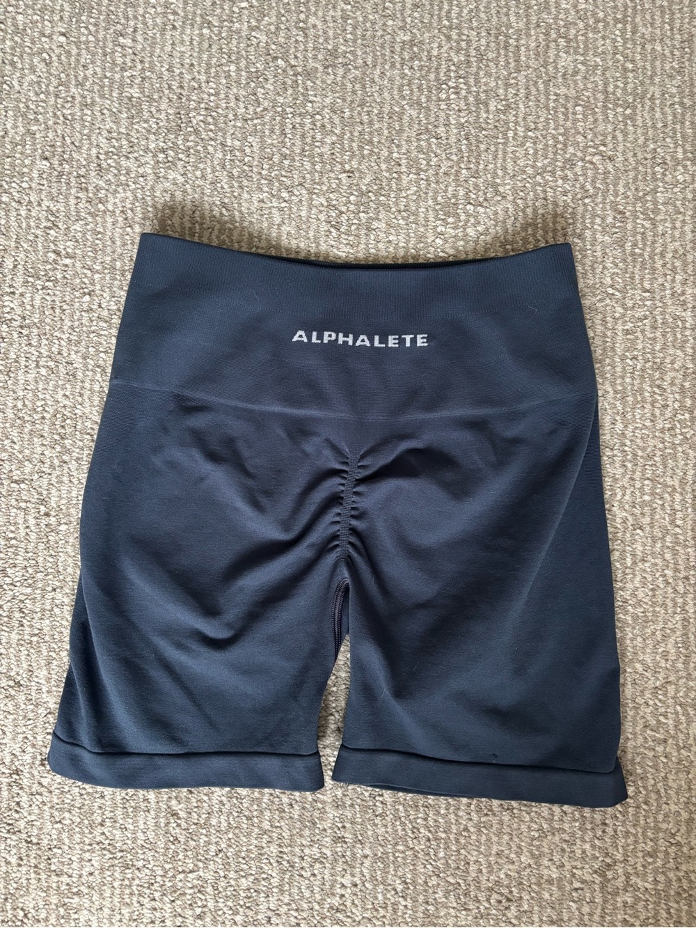 Alphalete Women's Navy High-Waist Scrunch Bike Shorts